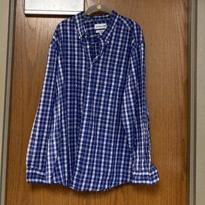 Saddlebred Classic Fit blue white stripe shirt sz 2X